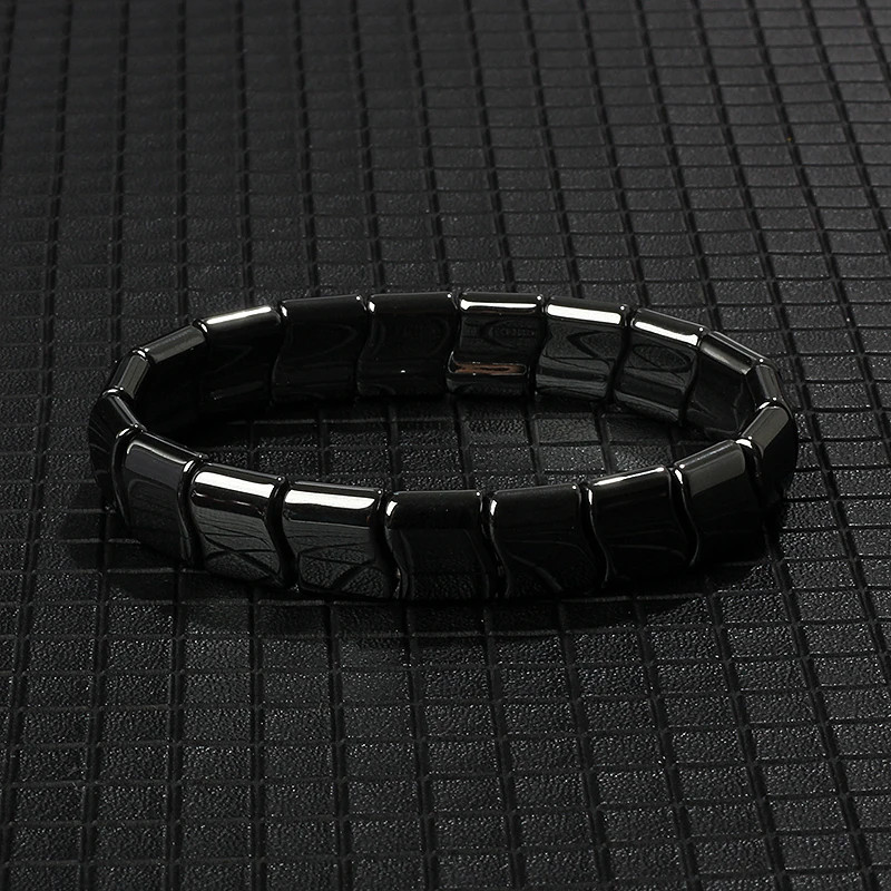 Arrow Hematite Bracelet Beaded Stretch Classic Round Stone Style Men Jewelry