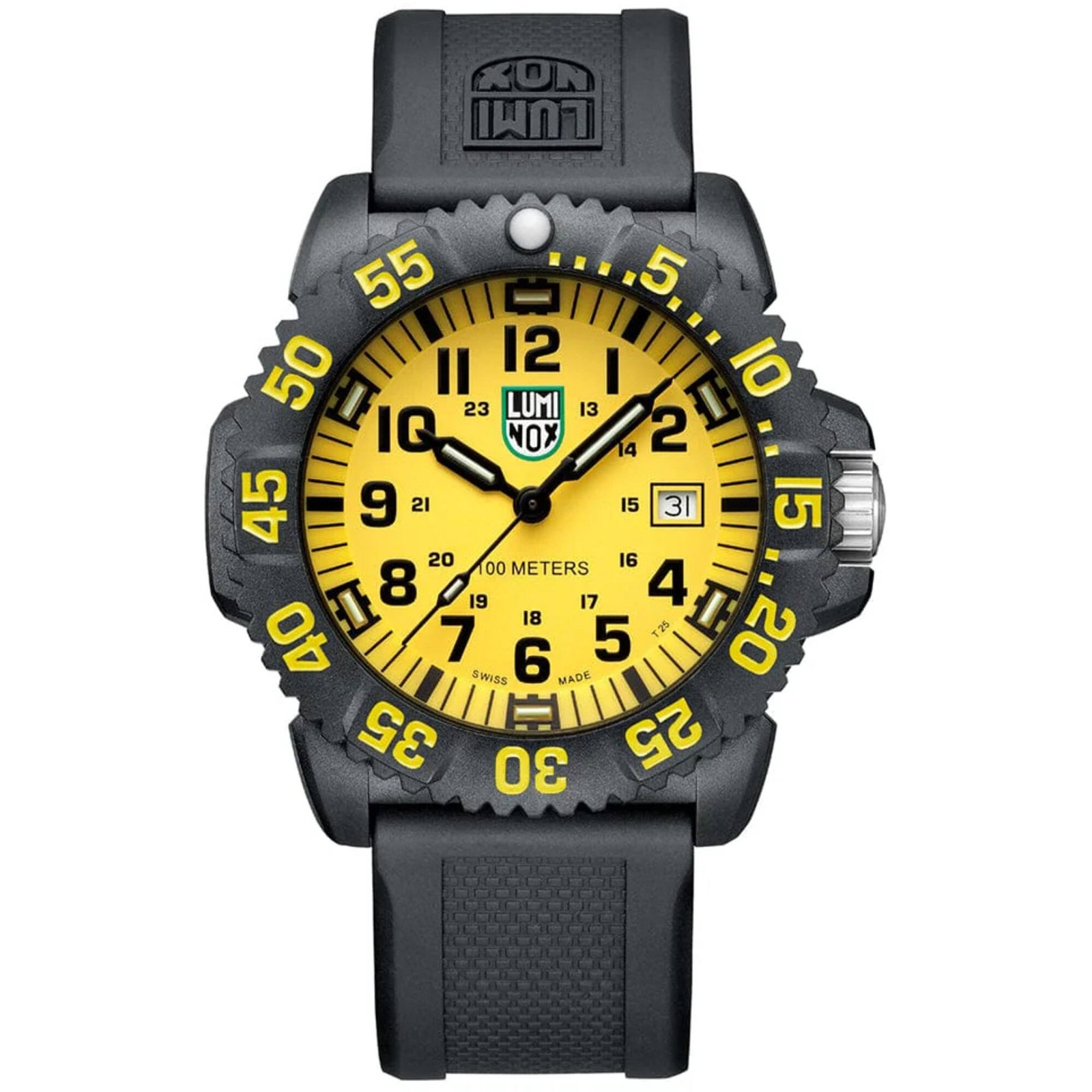 Luminox Men’s Watch G Sea Lion Quartz Yellow Dial Black Rubber Strap X2.2055.1