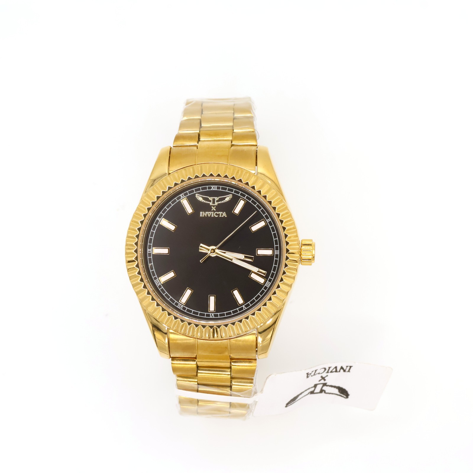 Invicta 69006 Golden Noir Gold Case Black Dial Flame Fusion Crystal Watch