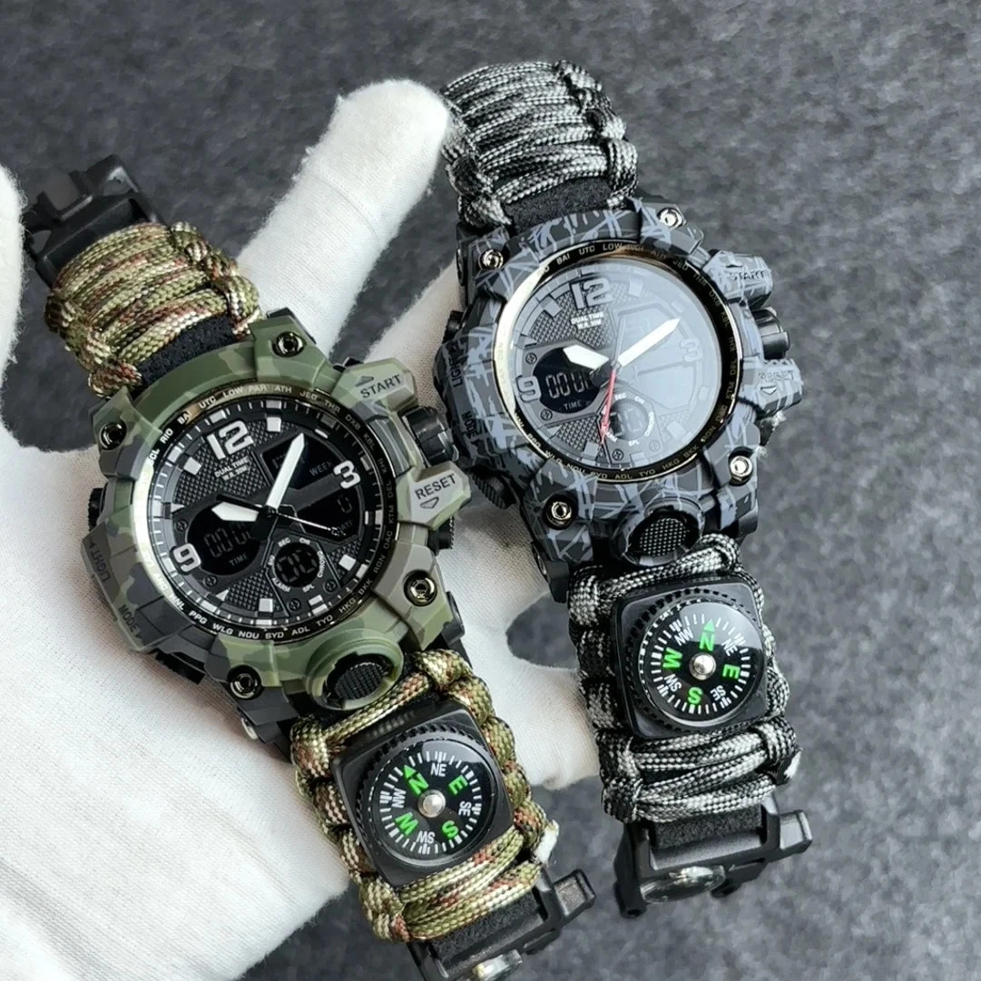Military Watches Men’s Camouflage LED Digital Watch Outdoor Survival Watch