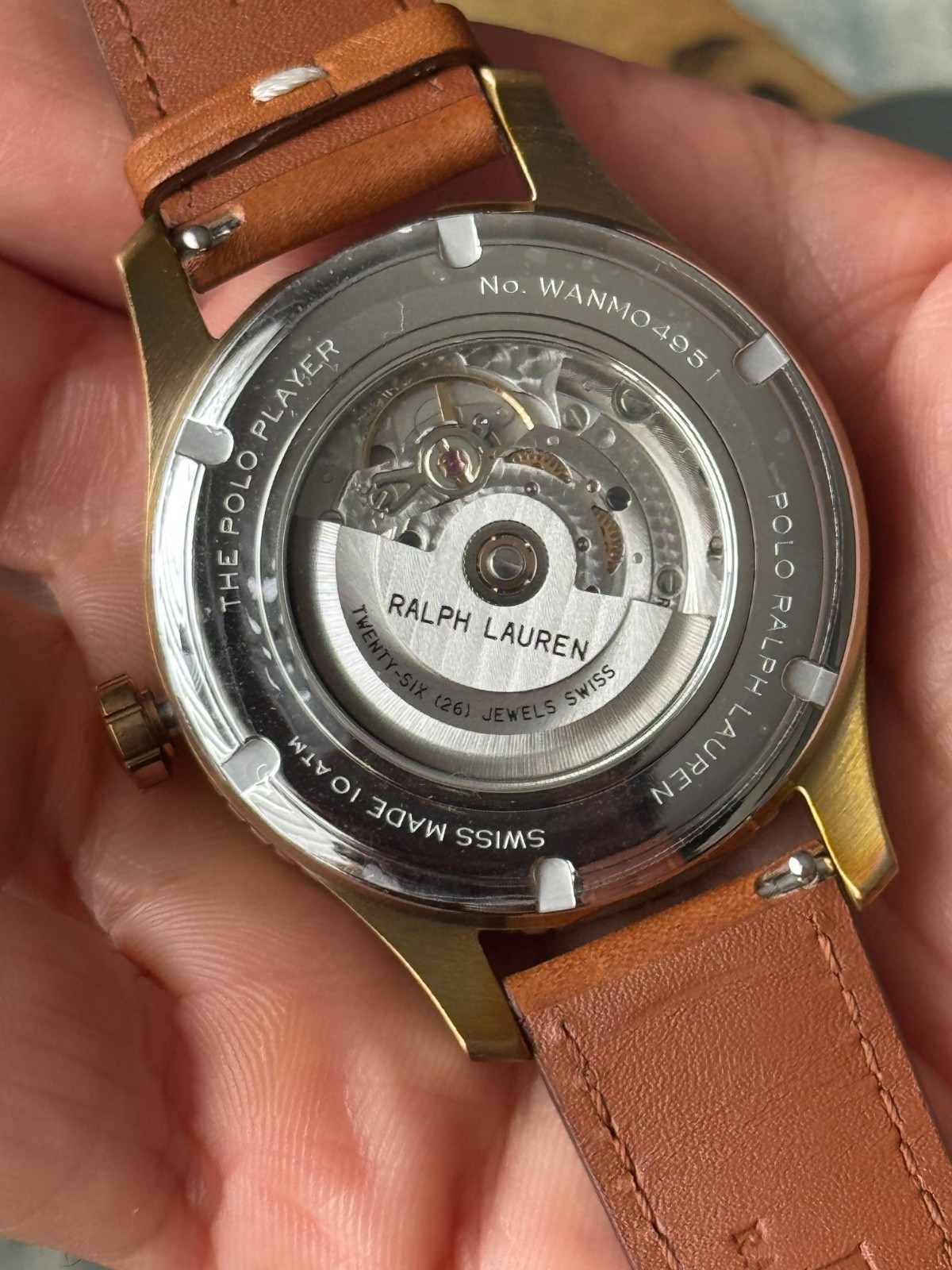£1,890 NEW Ralph Lauren Polo Watch Automatic Brown Leather Mens Strap 42mm