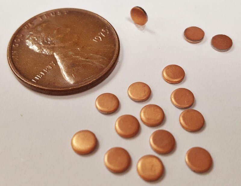 24 VINTAGE ROUND CIRCLE FLAT 3.75mm. COPPER COATED STEEL STAMPING FINDINGS N121