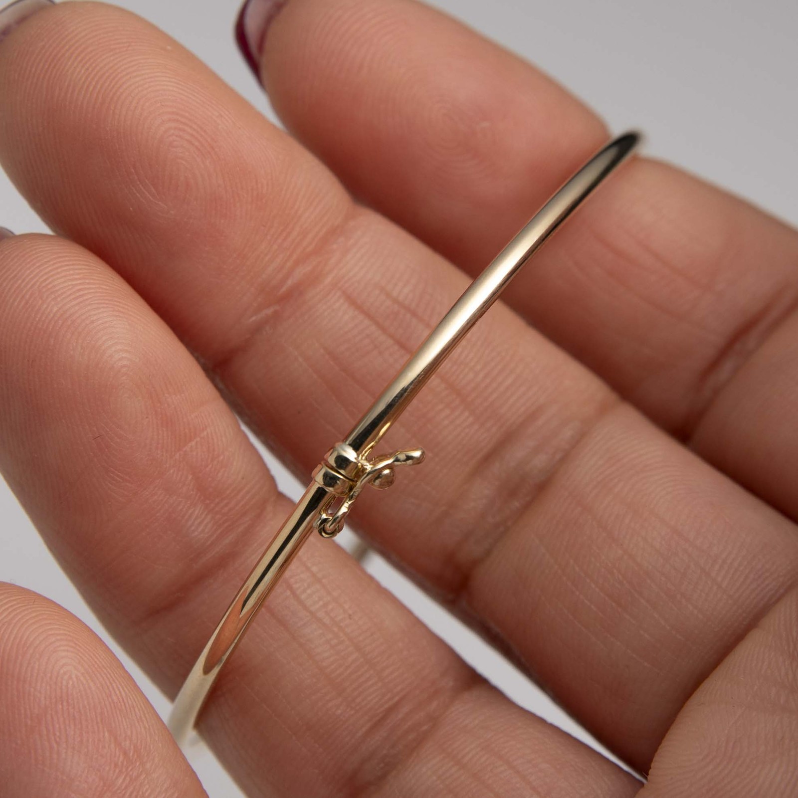 2mm Shiny Tube Bangle Bracelet Real 10K Yellow Gold