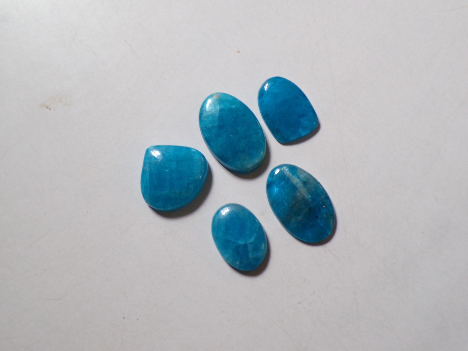 96.15 Cts Natural Apatite 05 Pcs Lot Loose Cabochon Gemstone 04