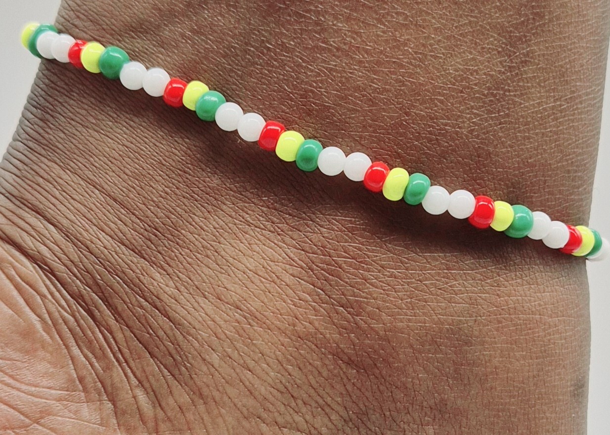 Rasta Bead elastic ankle bracelet foot anklet chain 24cm