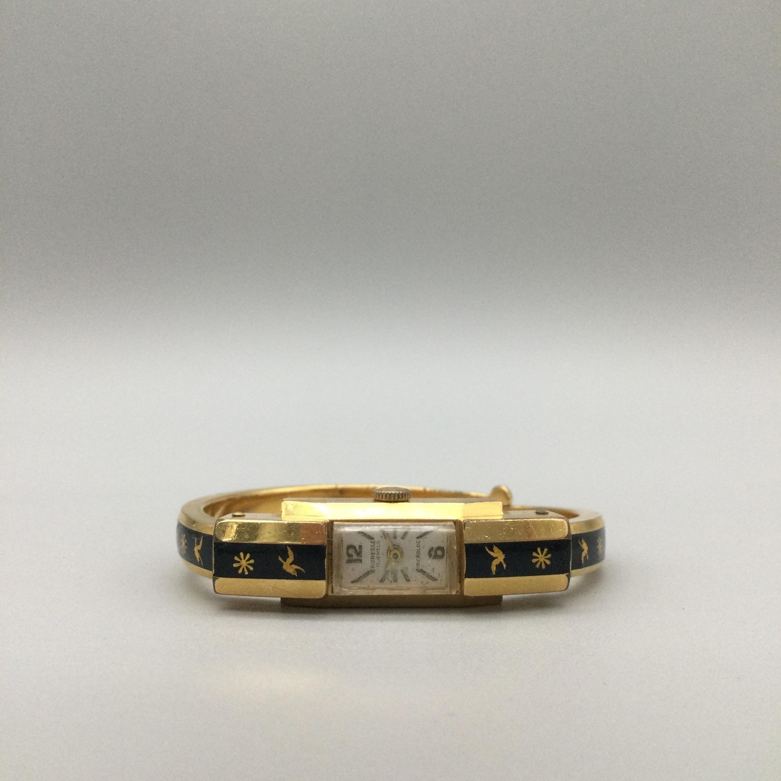 Vintage Aureole Womens Watch 11mm Bangle 17J Gold Filled Swiss Manual Wind
