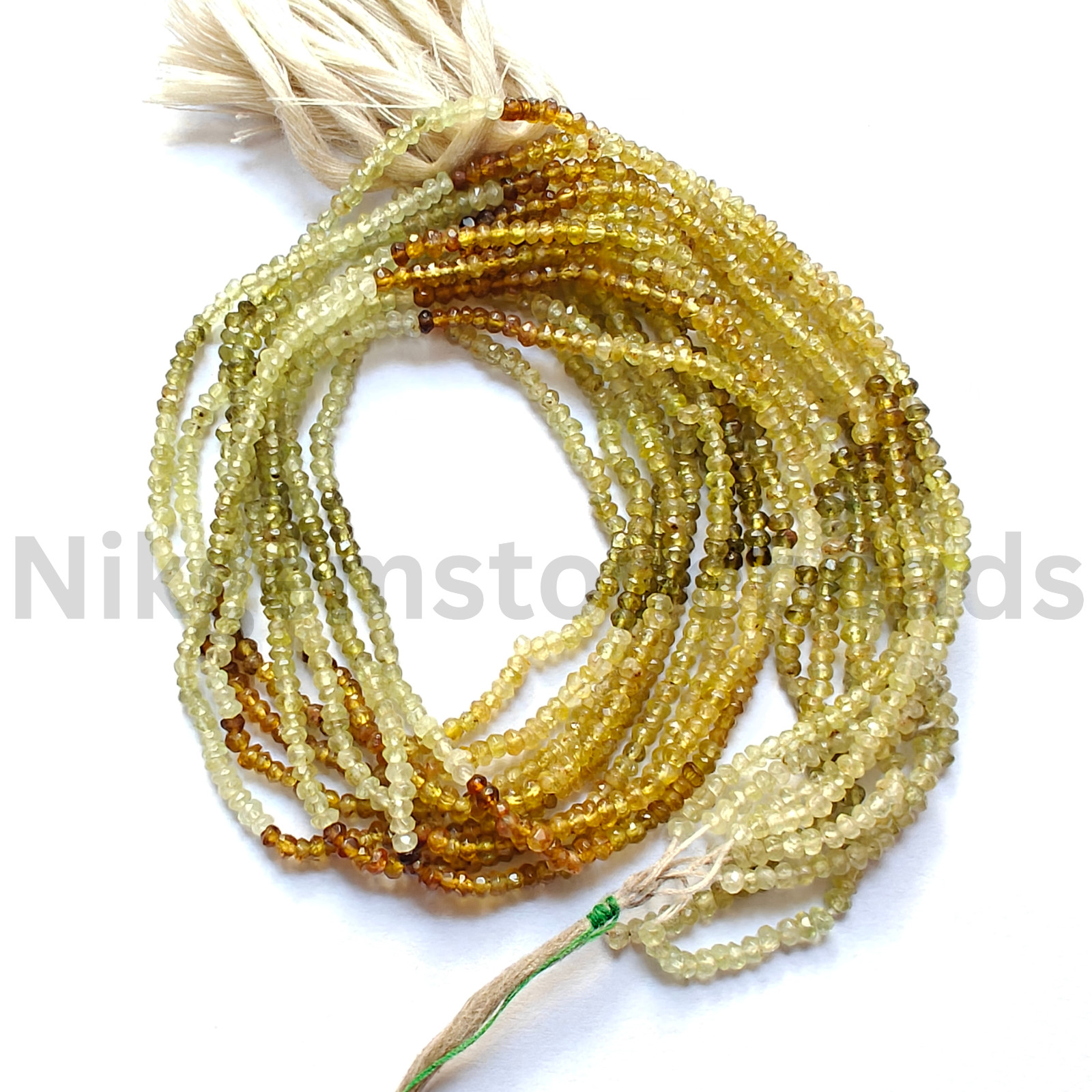 Natural Shaded Grossular Garnet Beads, Faceted Rondelle Cut Stone, 2.75-3.10 MM.