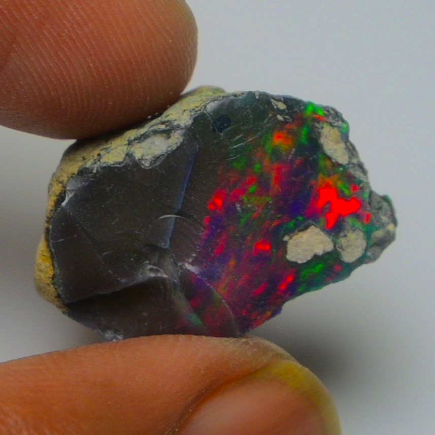 Black Opal Rough 12.45 Carats, Smoked Ethiopian Welo Opal Rough, Fire Opal Raw