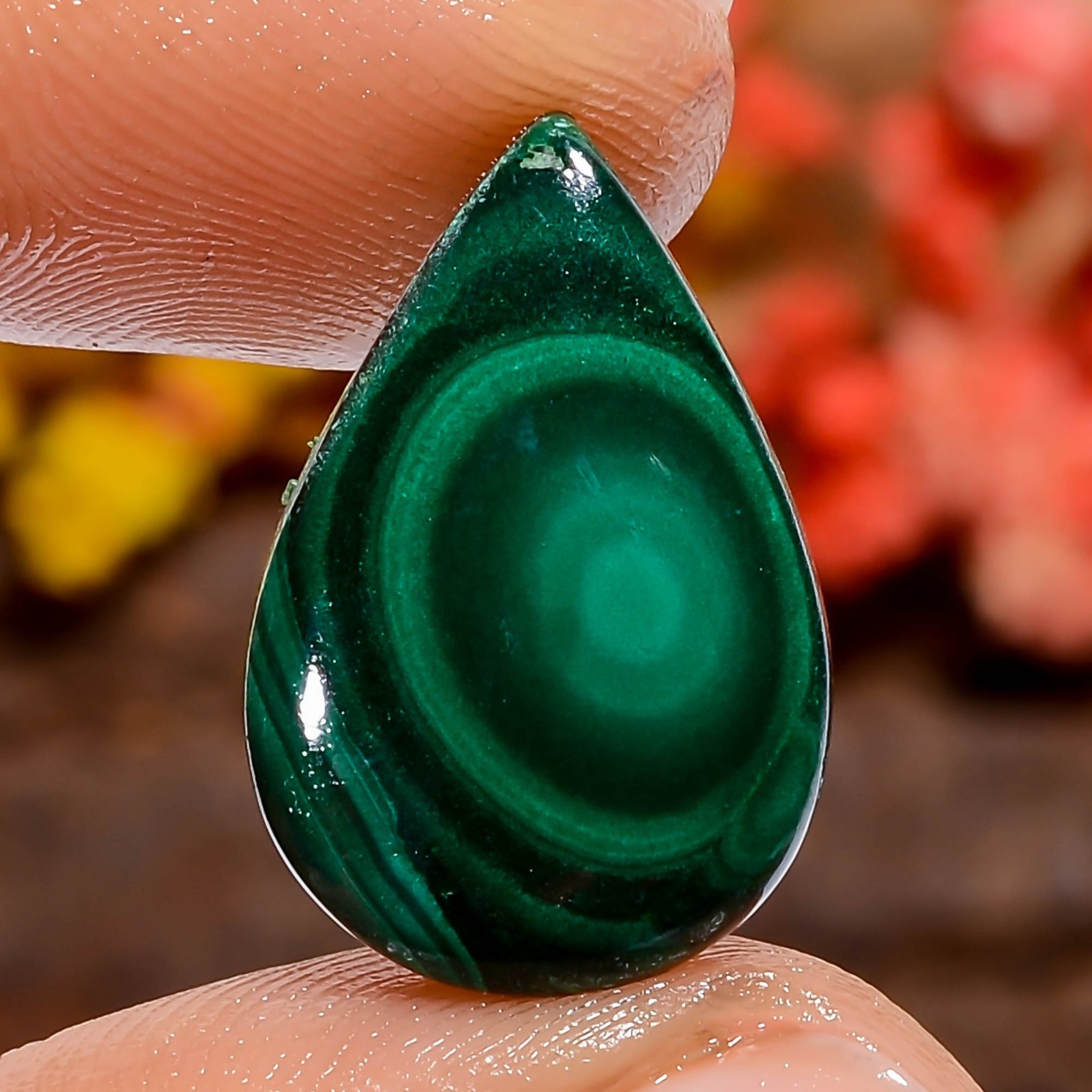 Natural Malachite Pear 11Ct Green 19X12X2mm Stone Silversmith Loose Gemstone