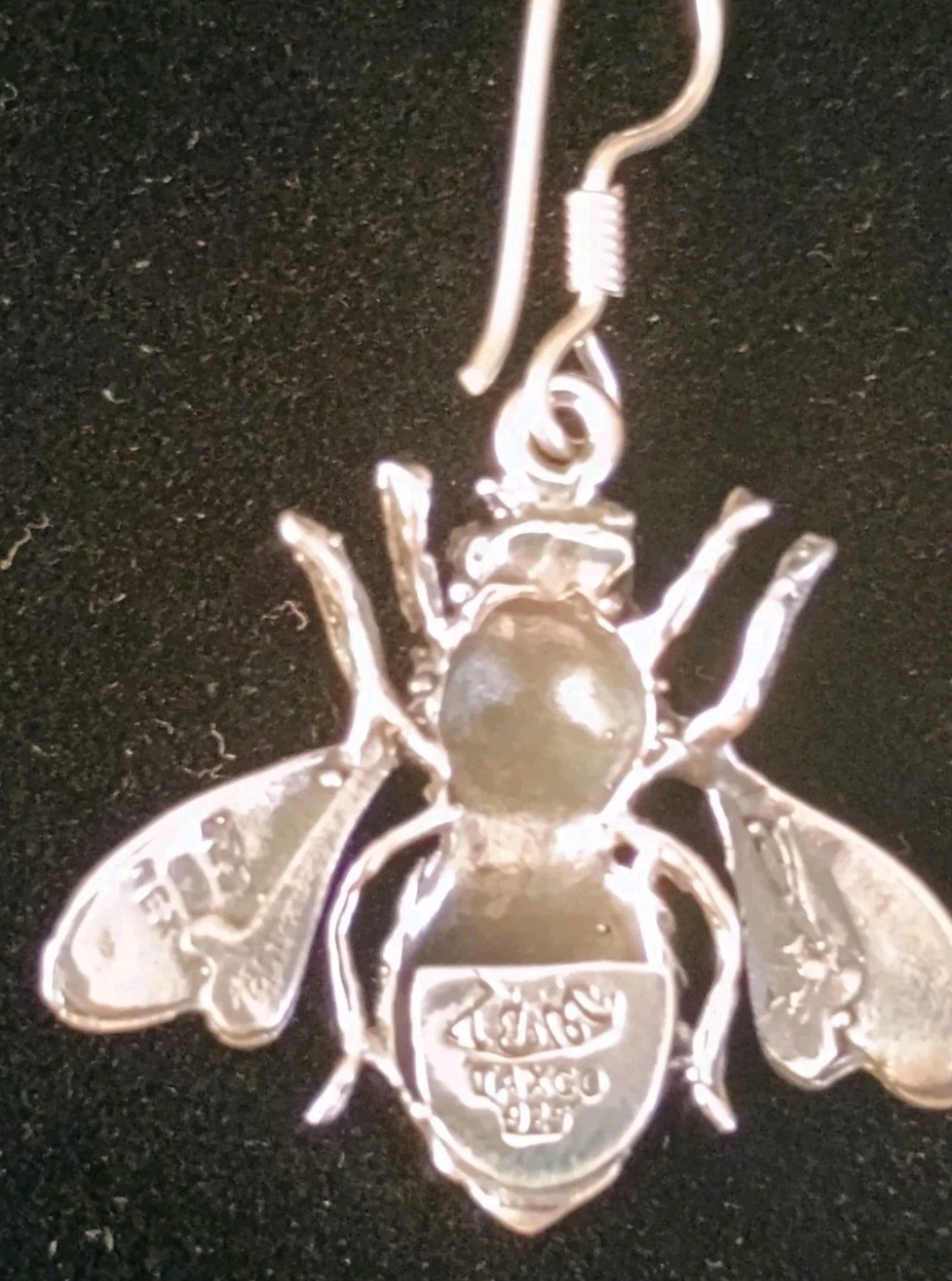 Taxco Bumblebee Honey Bee Insect Dangle Earrings 9.5+g 925 Sterling Silver