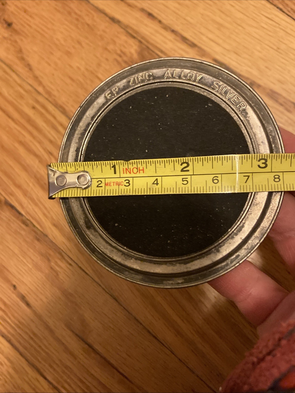 Vintage EP Zinc Alloy SILVER Plated Cat Kitty Kitten Ring Holder BLUE EYES