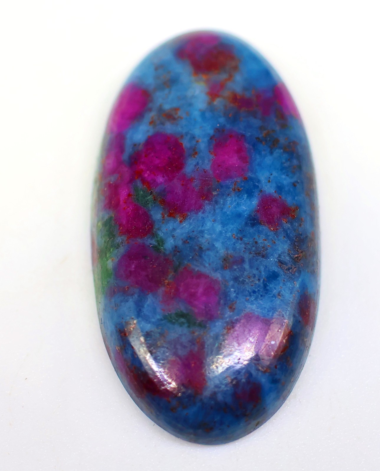 40 Ct 6X16X32 mm Natural Ruby Sapphire in Kyanite Oval Cabochon Gemstone PA-393