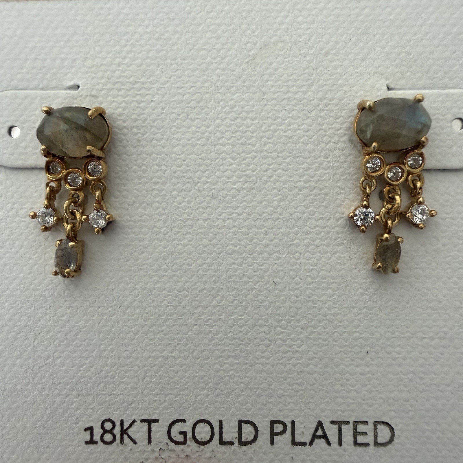 Argento Vivo 18kt gold plated sterling cascading cluster earrings