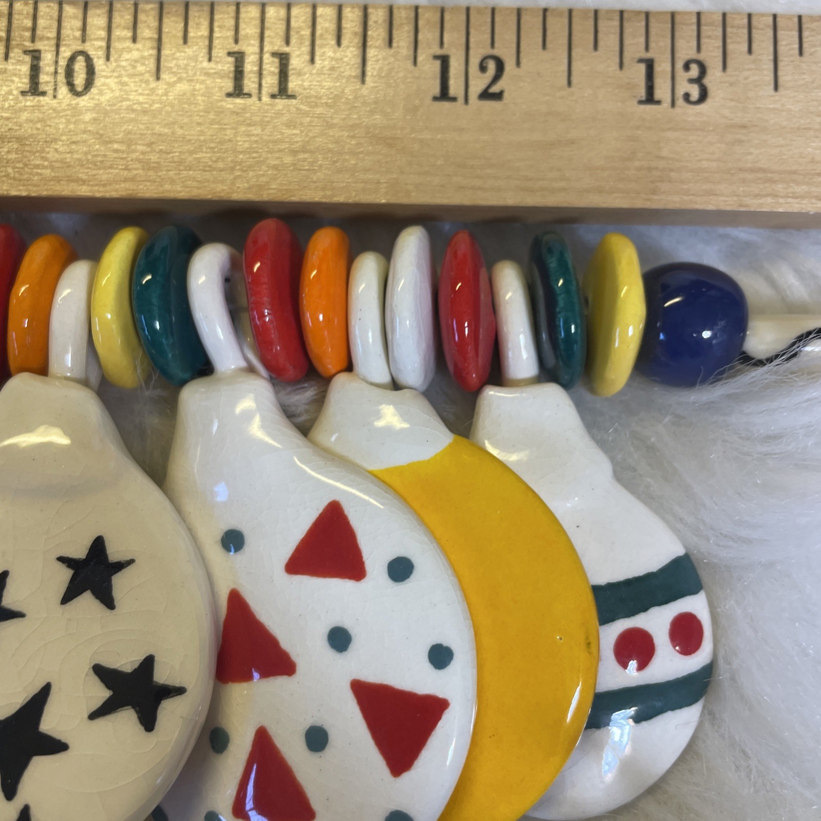 VINTAGE RUBY Z CANDICE LOHEED CERAMIC 80-90”s NECKLACE Ornaments Balloons Clown