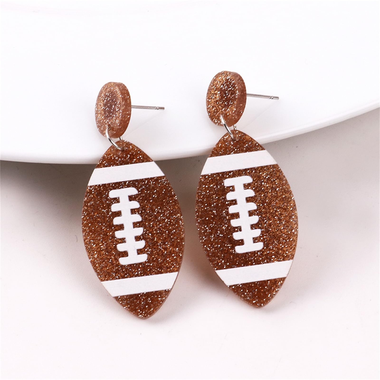 Baseball Earrings for Women Retro Sports Acrylic Lightweight Unique Sparkly Gli