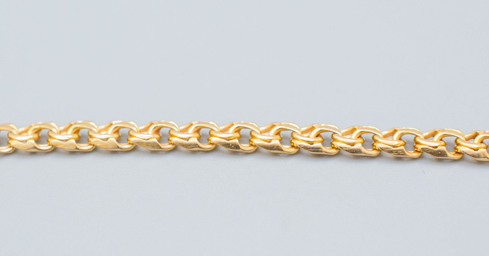 (MA4) 19K Portuguese Yellow Gold Double Lin Chain Necklace 22.9 Grams 25″ 4mm