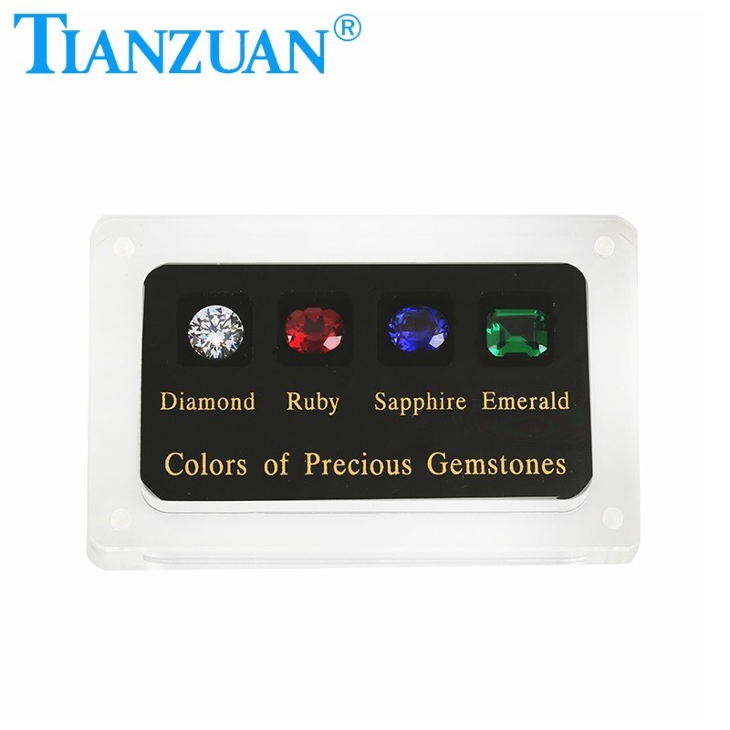 TIANZUAN 4 Different colors of precious gemstone Display GemstoneS CZ Master Set