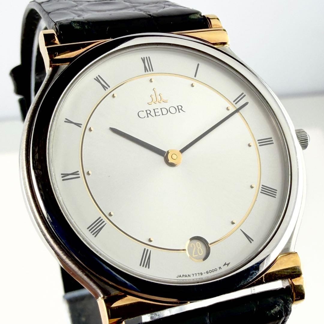 Seiko Credor 7779-6000 Quartz 18K Gold Two Tone 31.9mm Mens Watch