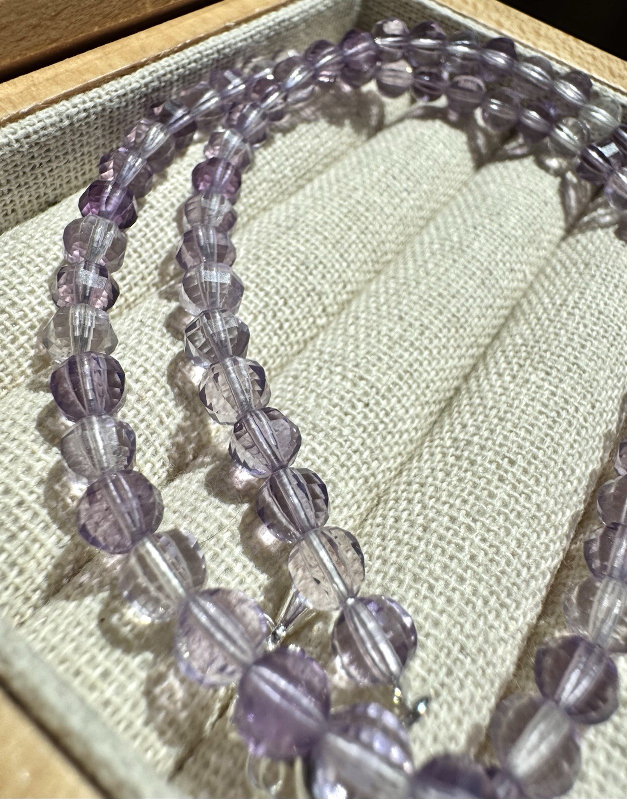 Natural purple Amethyst necklace 5.2mm Total Length 40cm+5cm