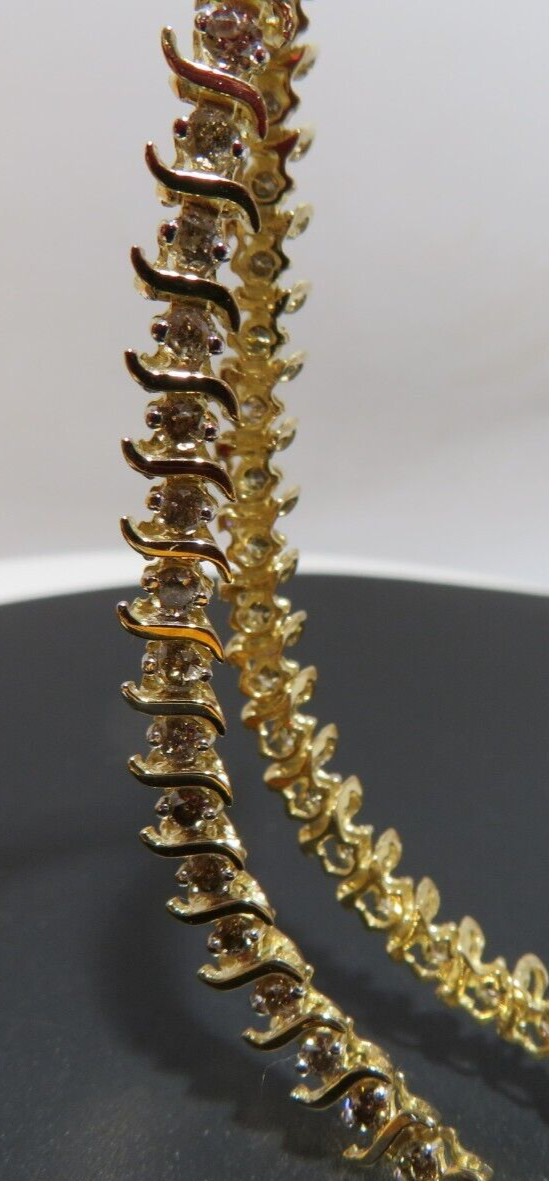 10K LADIES DIAMOND TENNIS BRACELET 1.00 tcw 7″ LONG 4.49 MM WIDE 6.42g(6132597-9