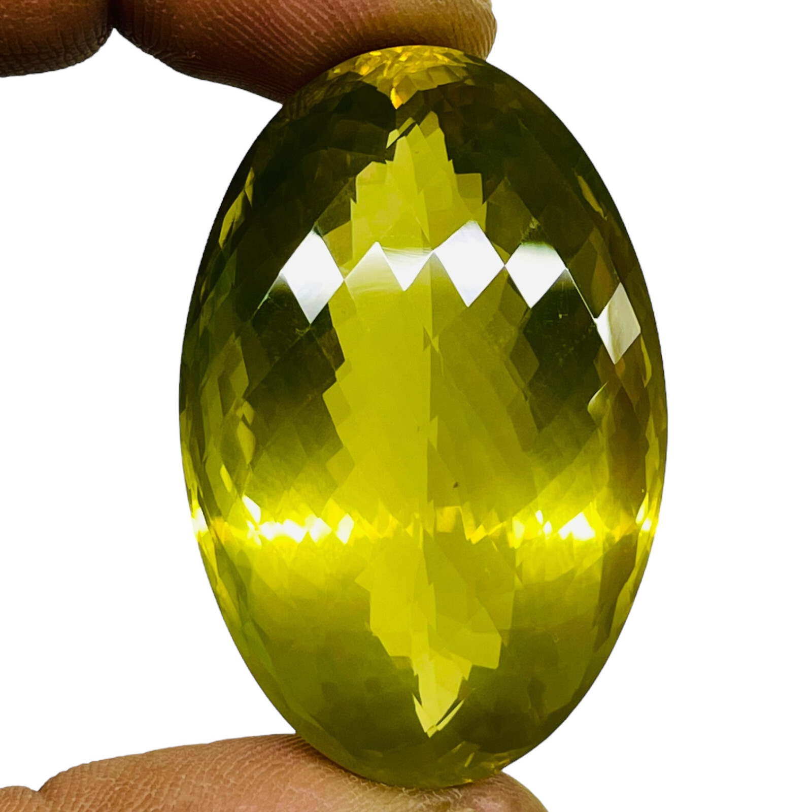 160.10 Cts Certified Natural Citrine 45x29mm Pendant Size Green Gold Gemstone