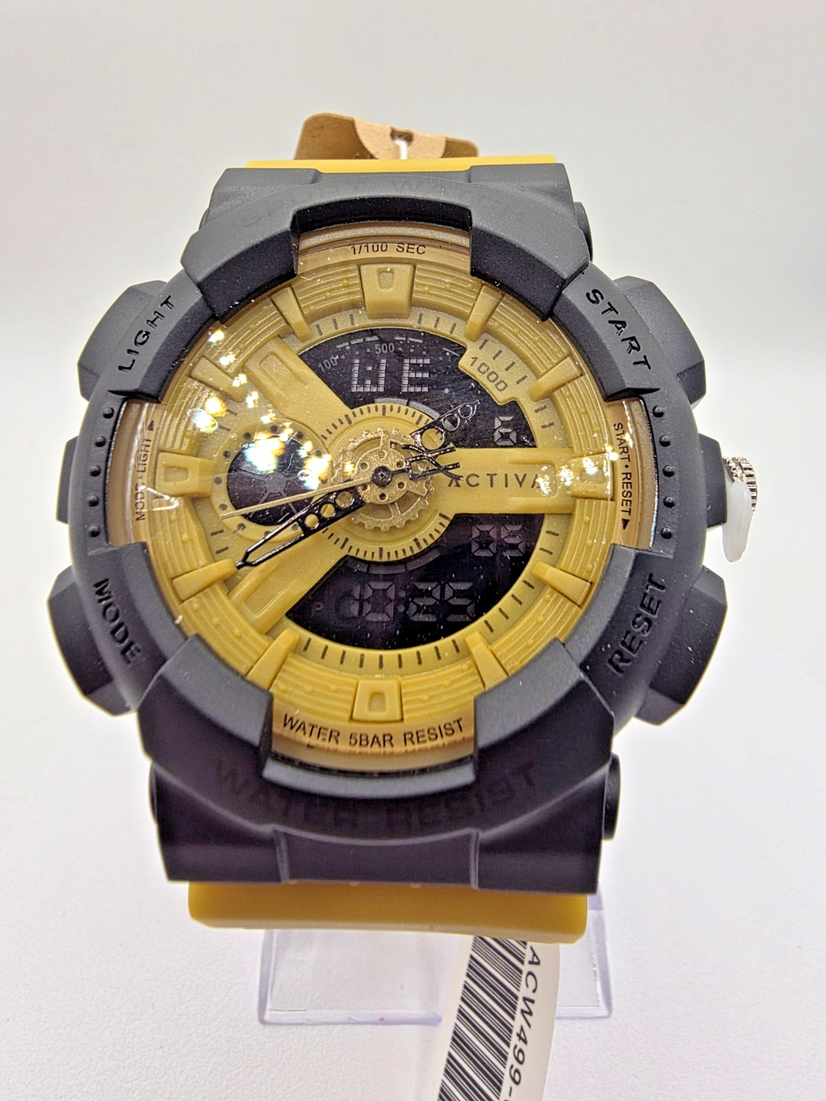 NIB NWT Invicta Activa Pixel X Unisex Mens Digital Watch 50mm GOLD ACW499-015