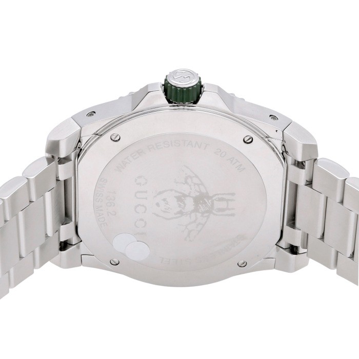 Gucci Dive YA136222 Stainless Steel 45.0mm Green Dial Quartz Wristwatch #YKW1027