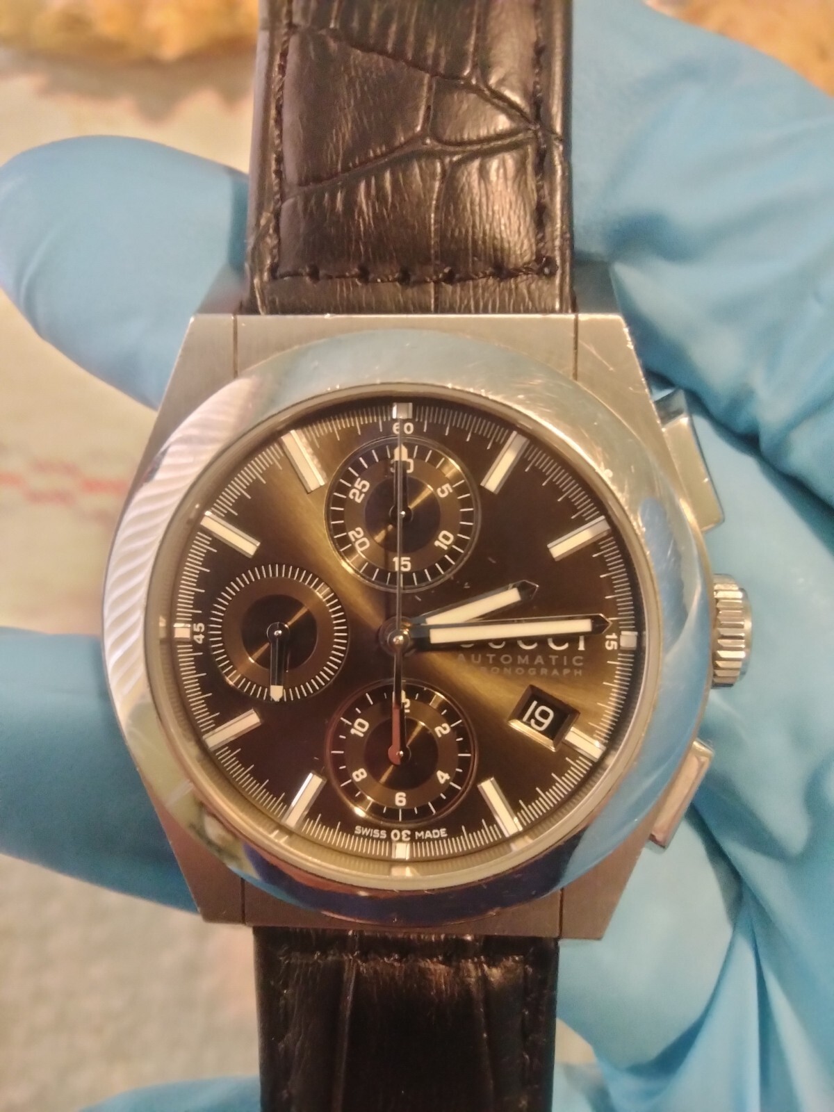 Gucci Pantheon 115.2 Men Automatic 44 mm Chronograph YA115205 Watch $2495