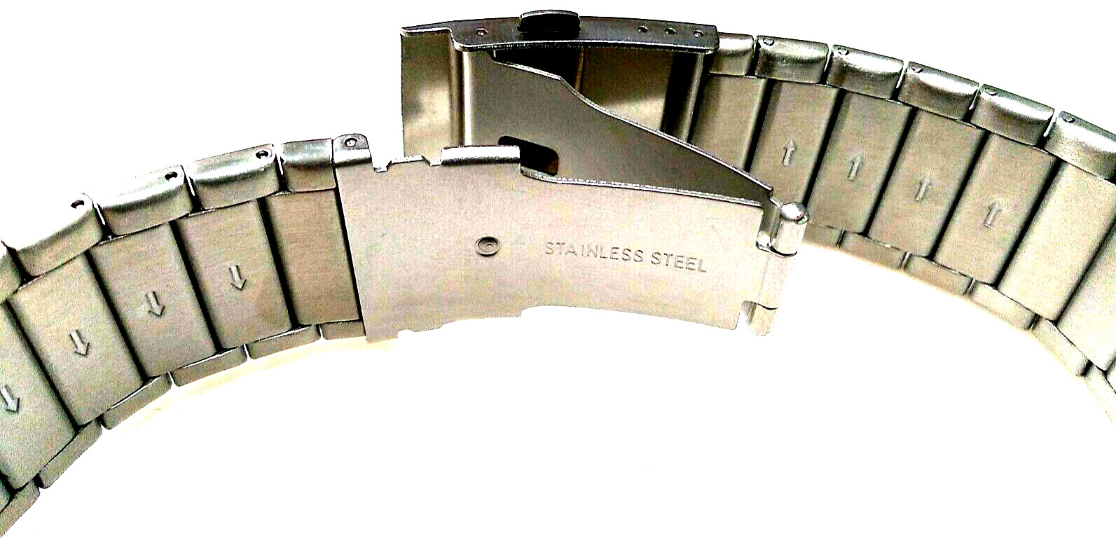 New Mens 23mm Wide Stainless Steel Bracelet Watch Band Push Button Trifold Clasp