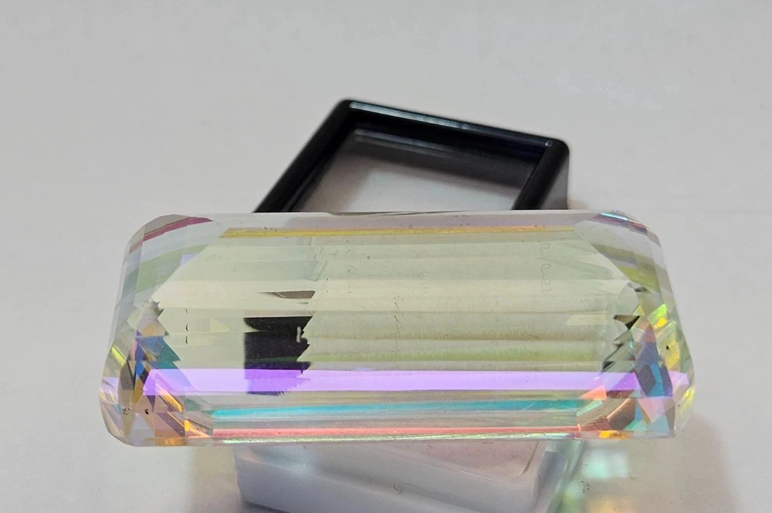 Certified 120 Ct Natural Rainbow Color Emerald Cut Mystic Topaz Loose Gemstone