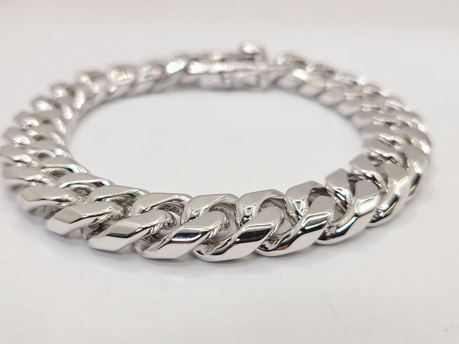 Dankadi 925 Sterling Silver Solid Miami Cuban Link Chain Bracelet 12MM 9.5in.