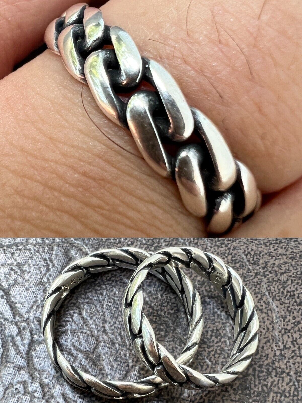 6mm Miami Cuban Wedding Band Ring – Real Solid 925 Sterling Silver – Mens Ladies