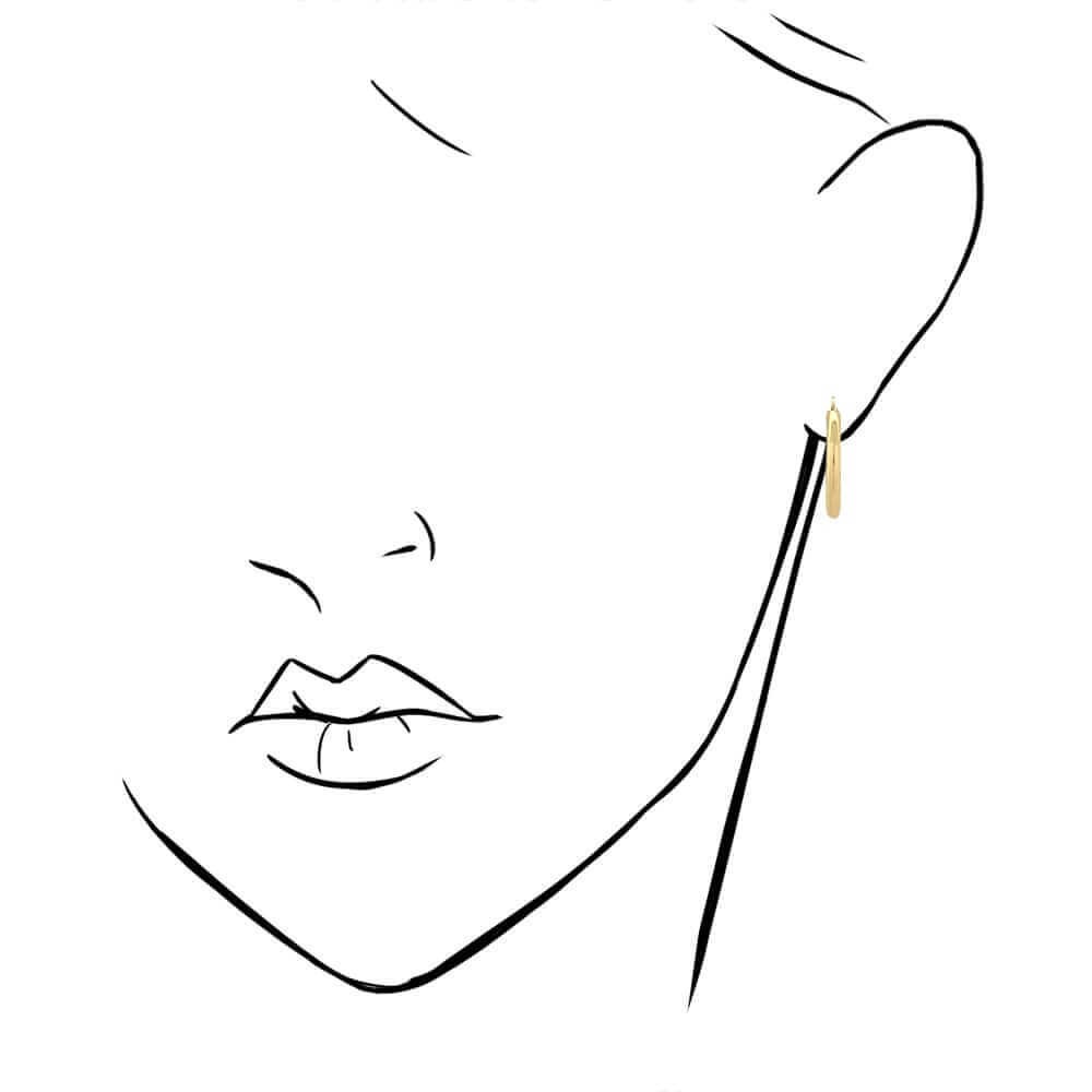 14k Yellow Gold 3mm Thick Plain Hinged Snapback Hoop Earrings