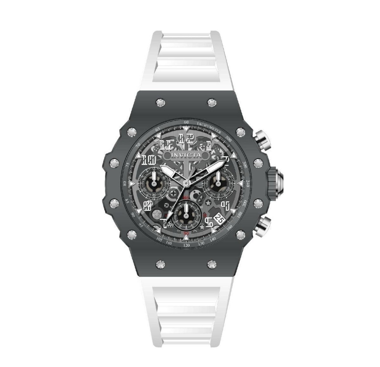 Invicta Racing Valyron Mens Watch 41mm Black & White w/ Black Racing Dial 69618