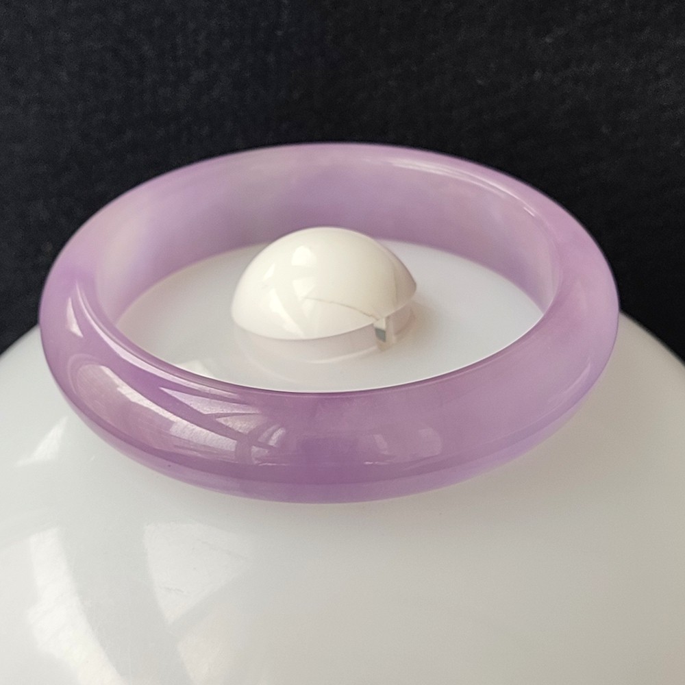 Certified Grade A 54-55mm Lavender Natural Burma Jade jadeite Bangle Bracelet