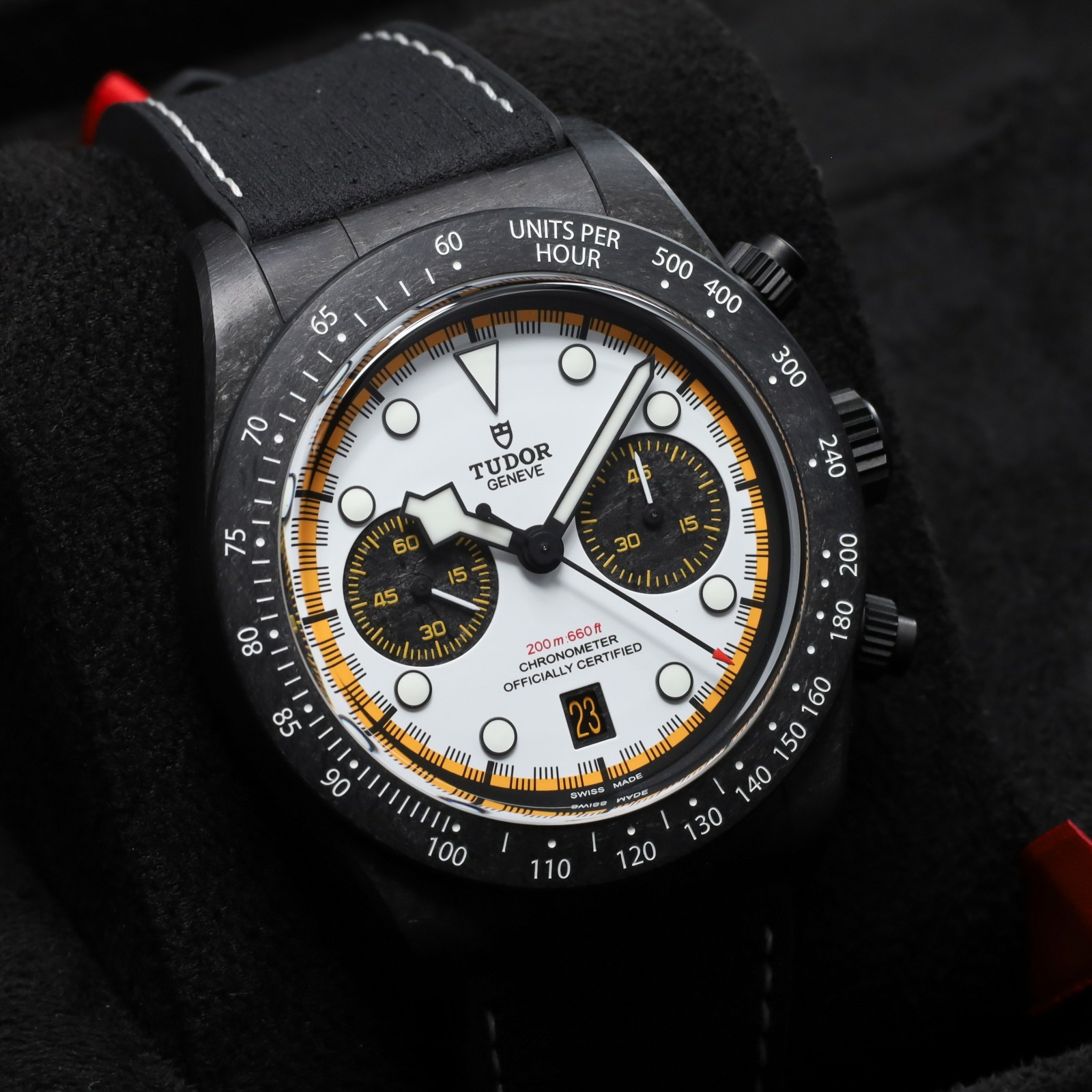 Tudor Black Bay Chrono 2026 42mm Carbon White Dial Hybrid Strap 79377KN