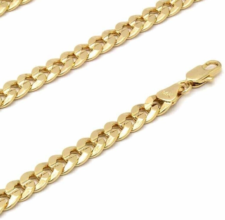 Brass Virgin Mary Gold Plated Pendant & 24″ 14K Stamped Cuban Chain Necklace