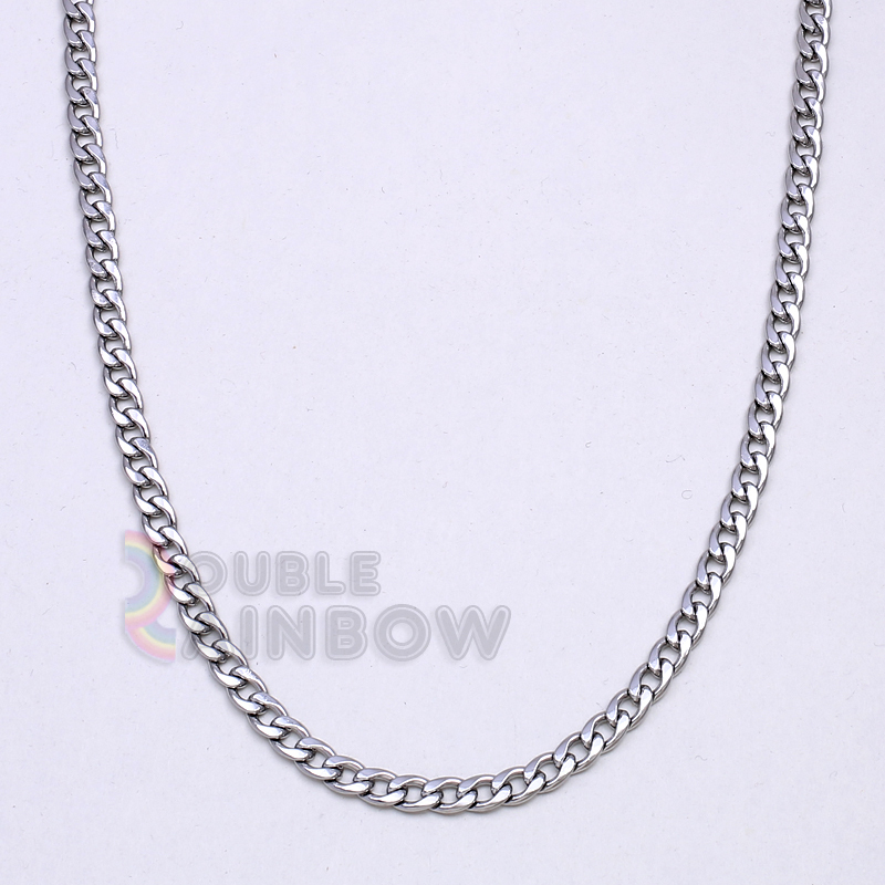 8P3 18-36″Men Stainless Steel Silver Cross Pendant 6MM Cuban Necklace Chain