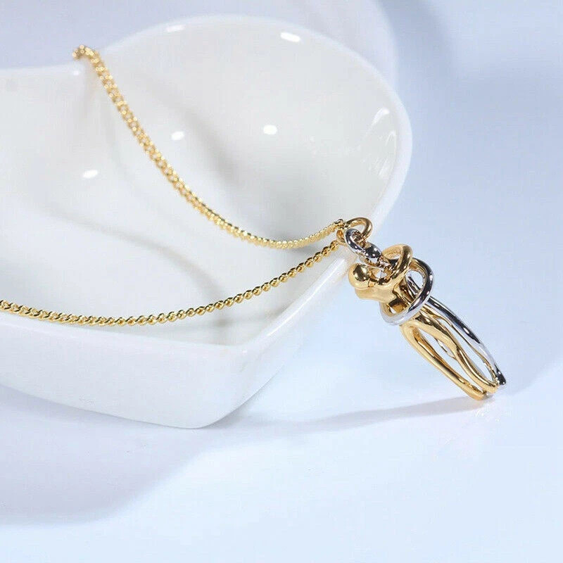 Hugging Couple Necklace Pendant Chain Choker Jewelry Gift for Men Women Lovers