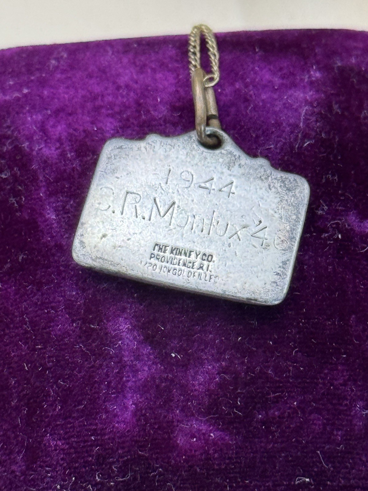 Vintage Charm Pendant Necklace Diver “Y” The Kinney Co. Gold-Filled 1944 Sports