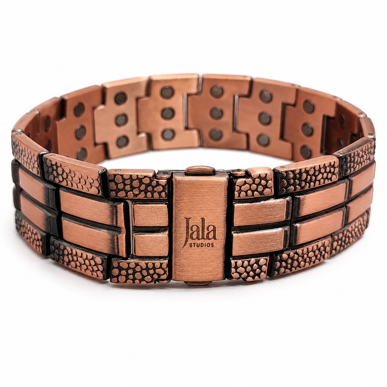 Pure Copper Magnetic Bracelet 42 Magnets 22.5 mm Wide Adjustable Butterfly Clas