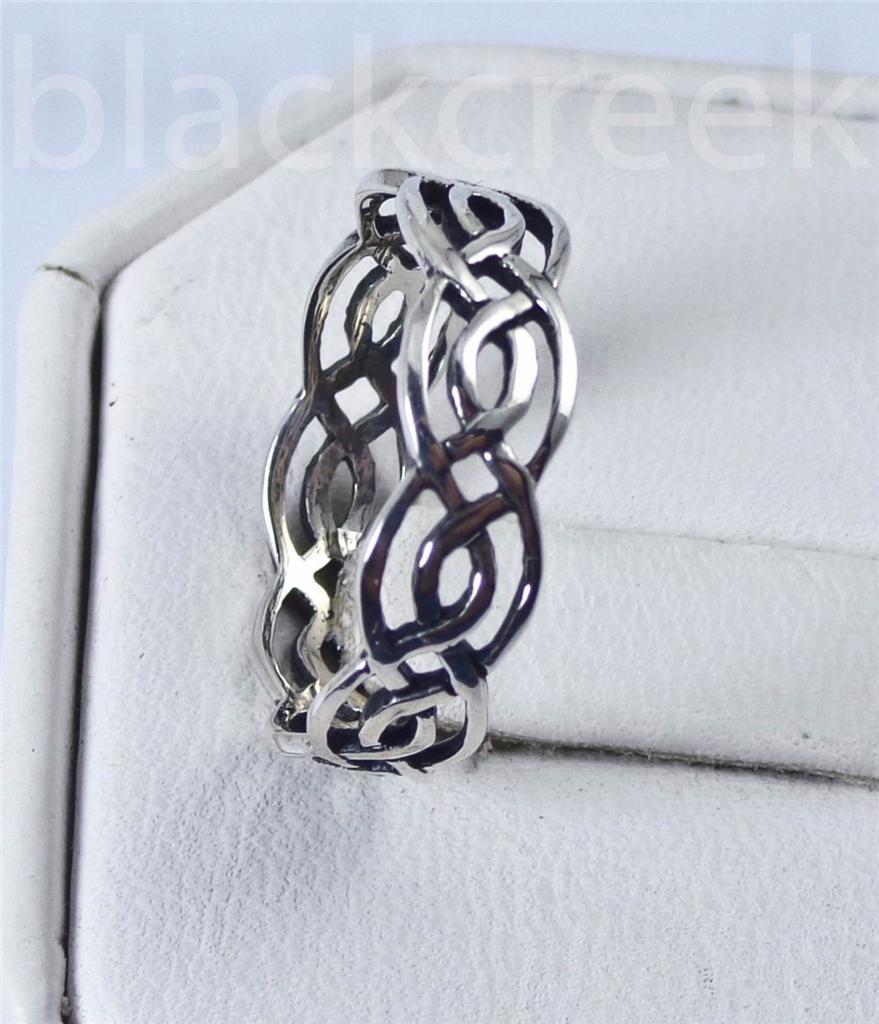 .925 Sterling Silver~ ~Celtic Infinity Band Size 4/5/6/7/8/9/10/11/12/13/14