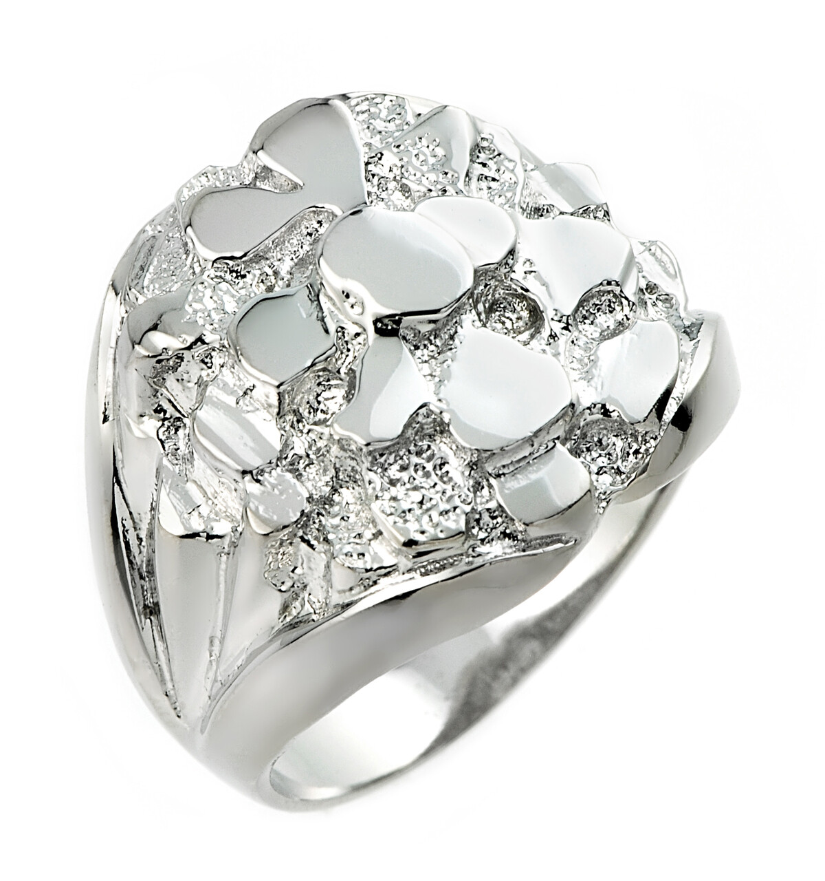 NWT 925 Pure Sterling Silver Bold Men’s Nugget Ring All / Any Size Made in USA