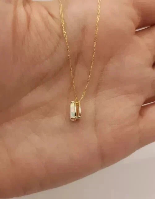 Simulated Fire Opal Pear 1Ct Teardrop Pendant Necklace 14k Yellow Gold Plated