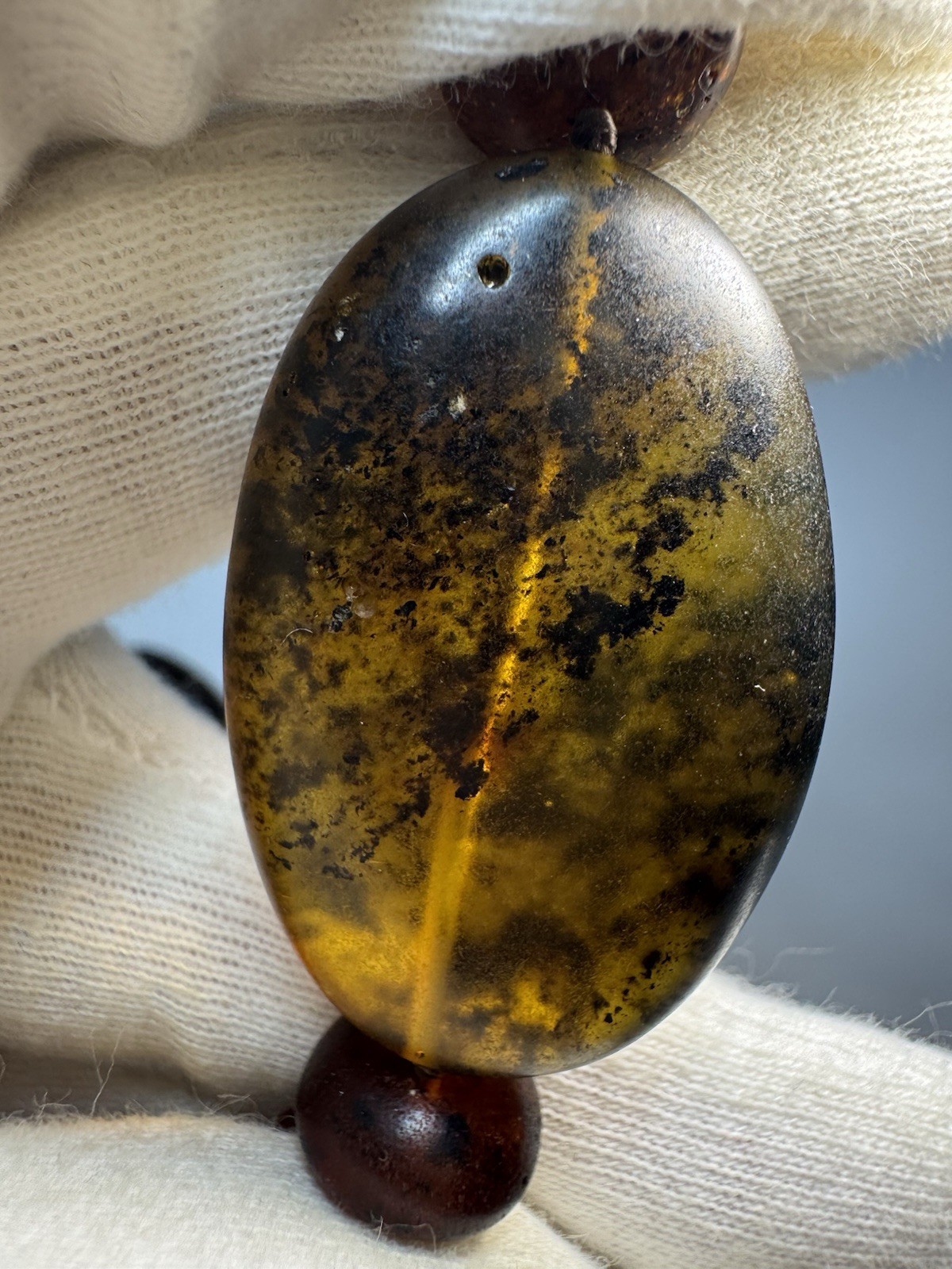 Natural Baltic Amber Statement Necklace, Dark Cognac Butterscotch 79g 80cm