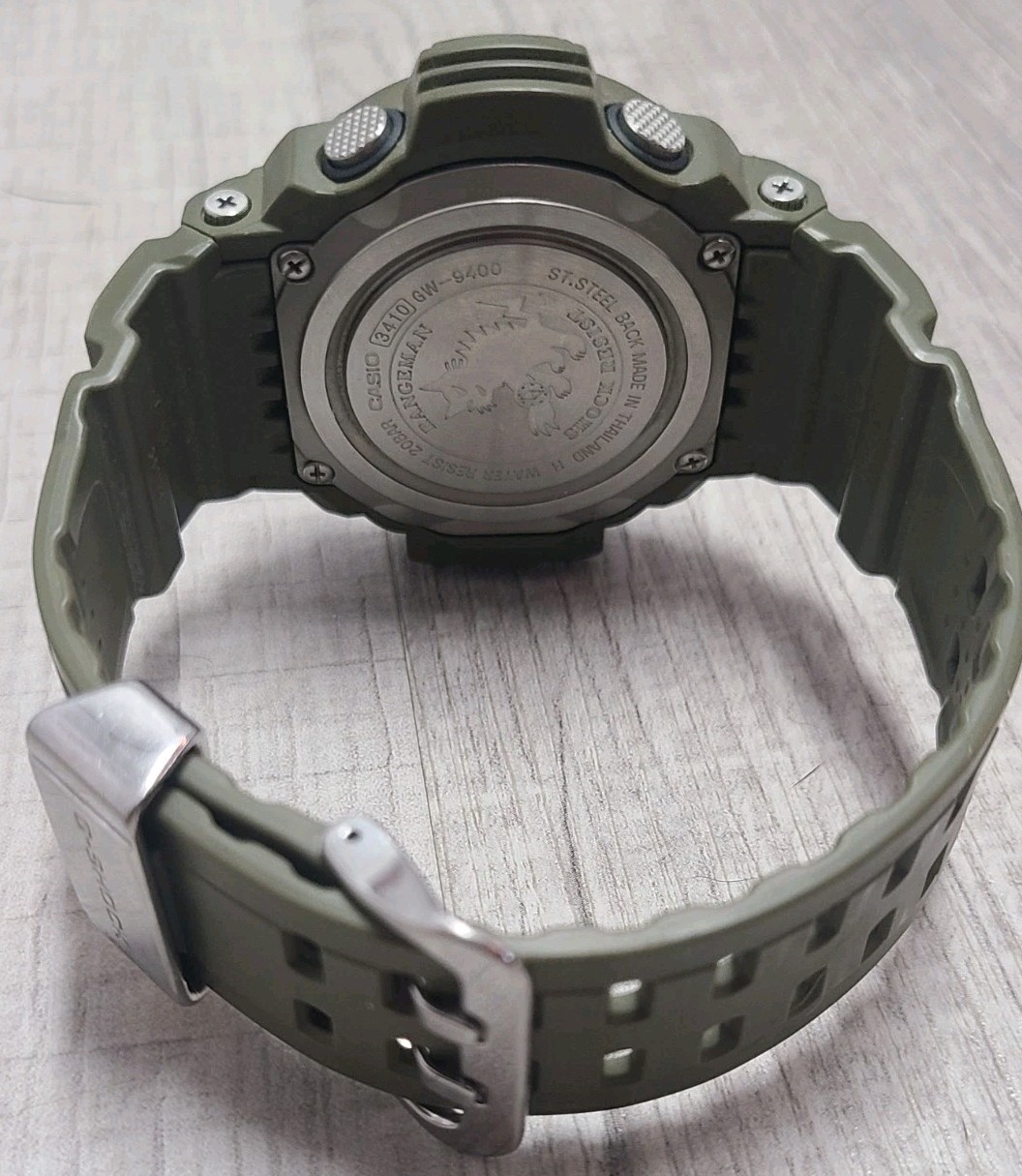 Casio G-shock Master of G Rangeman Green w/Negative Digital Display: GW9400