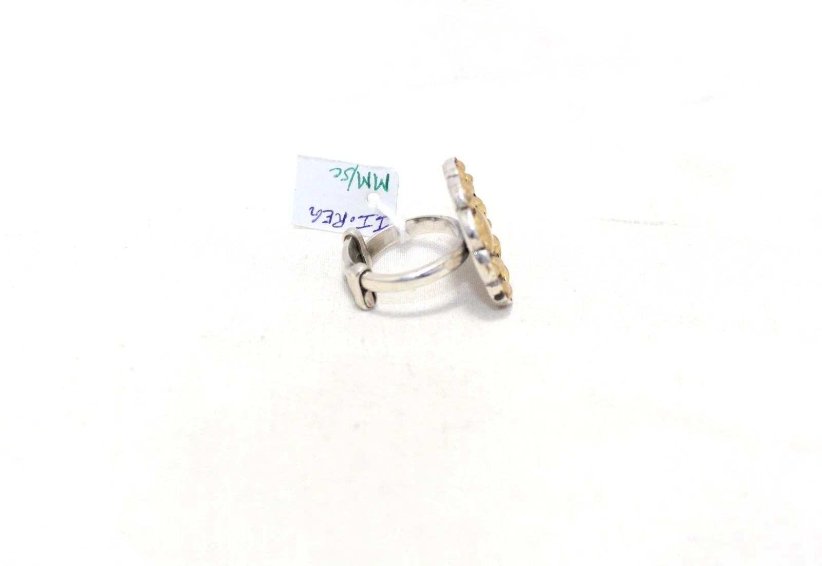 925 Sterling Silver Women Gold Rhodium Temple Gemstone Gift Adjustable Ring