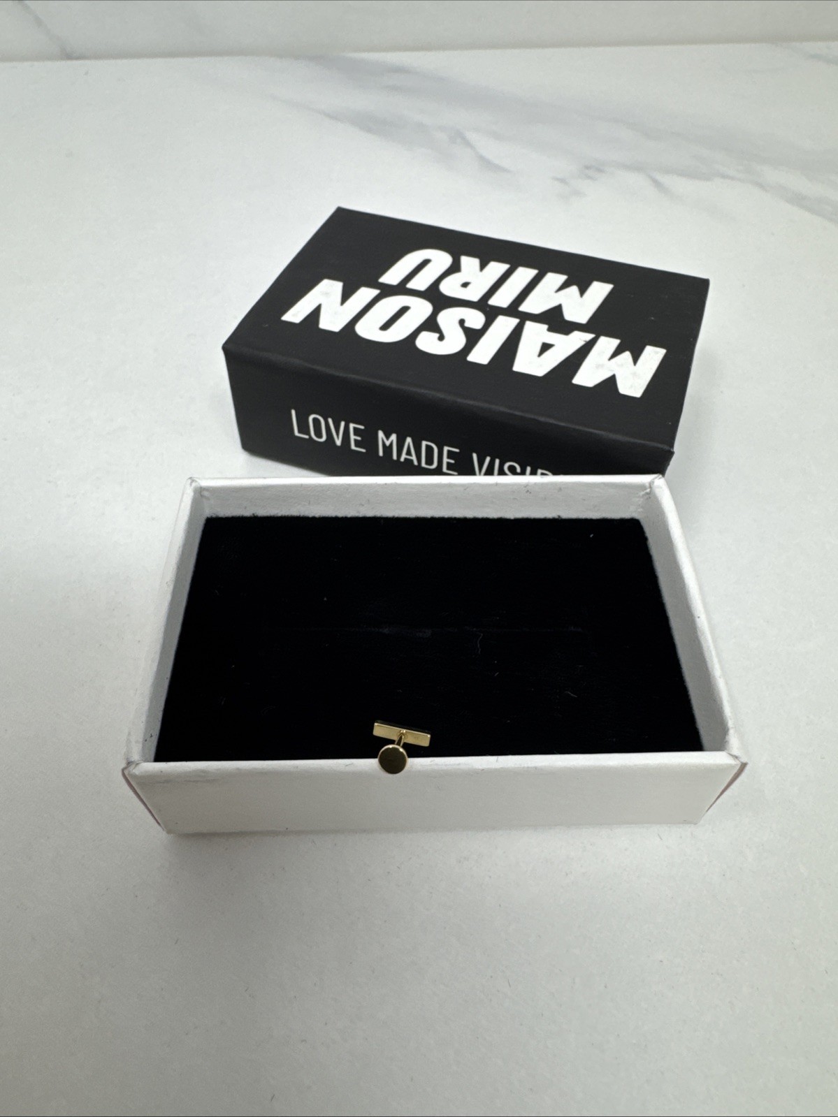 Maison Miru Pave Bar Nap 4 Stone Earring Hypoallergenic Push Pin Flat Back Gold