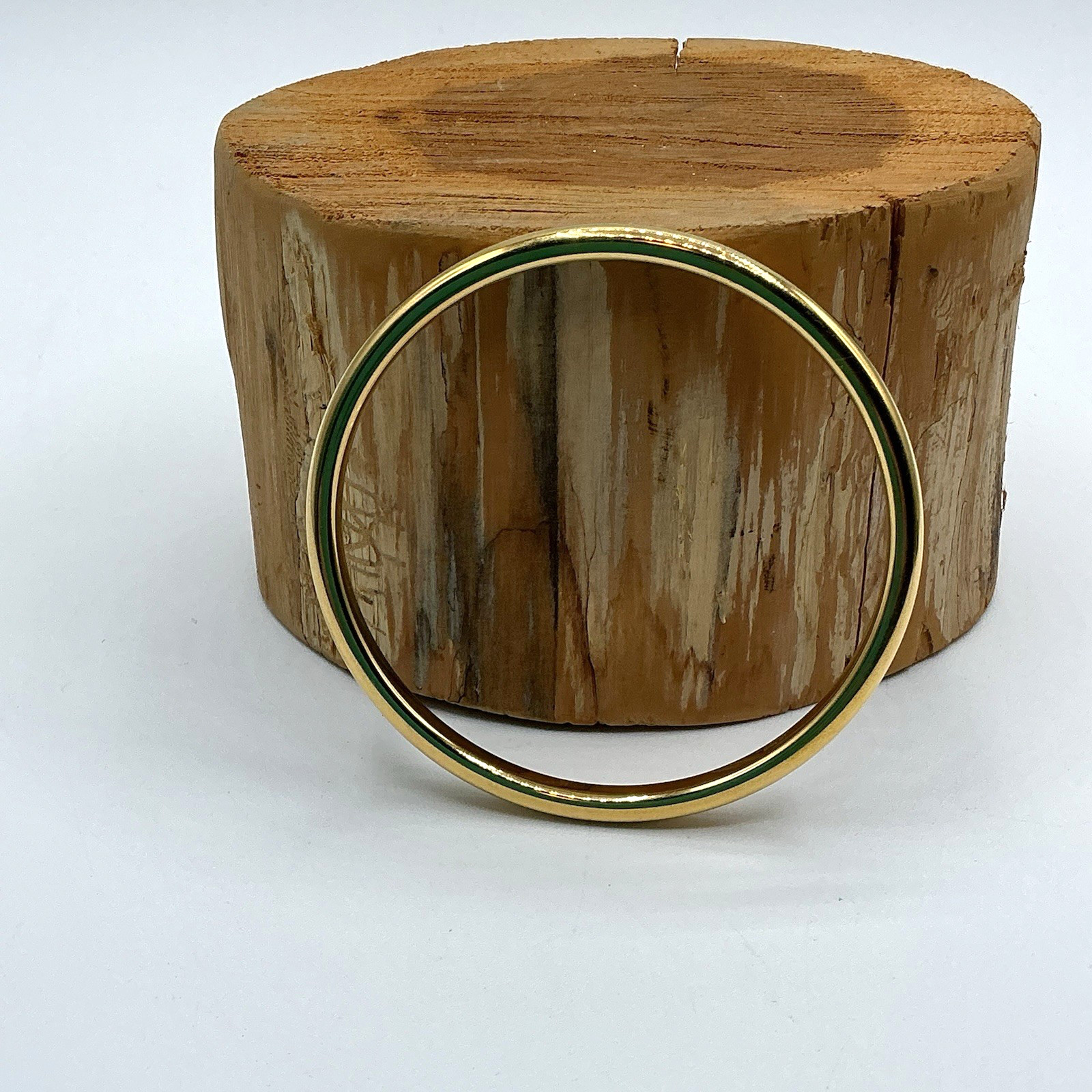 14k Yellow Gold RESIN CORE Milor Italy Bangle Bracelet Signed HAS CHIP See photo