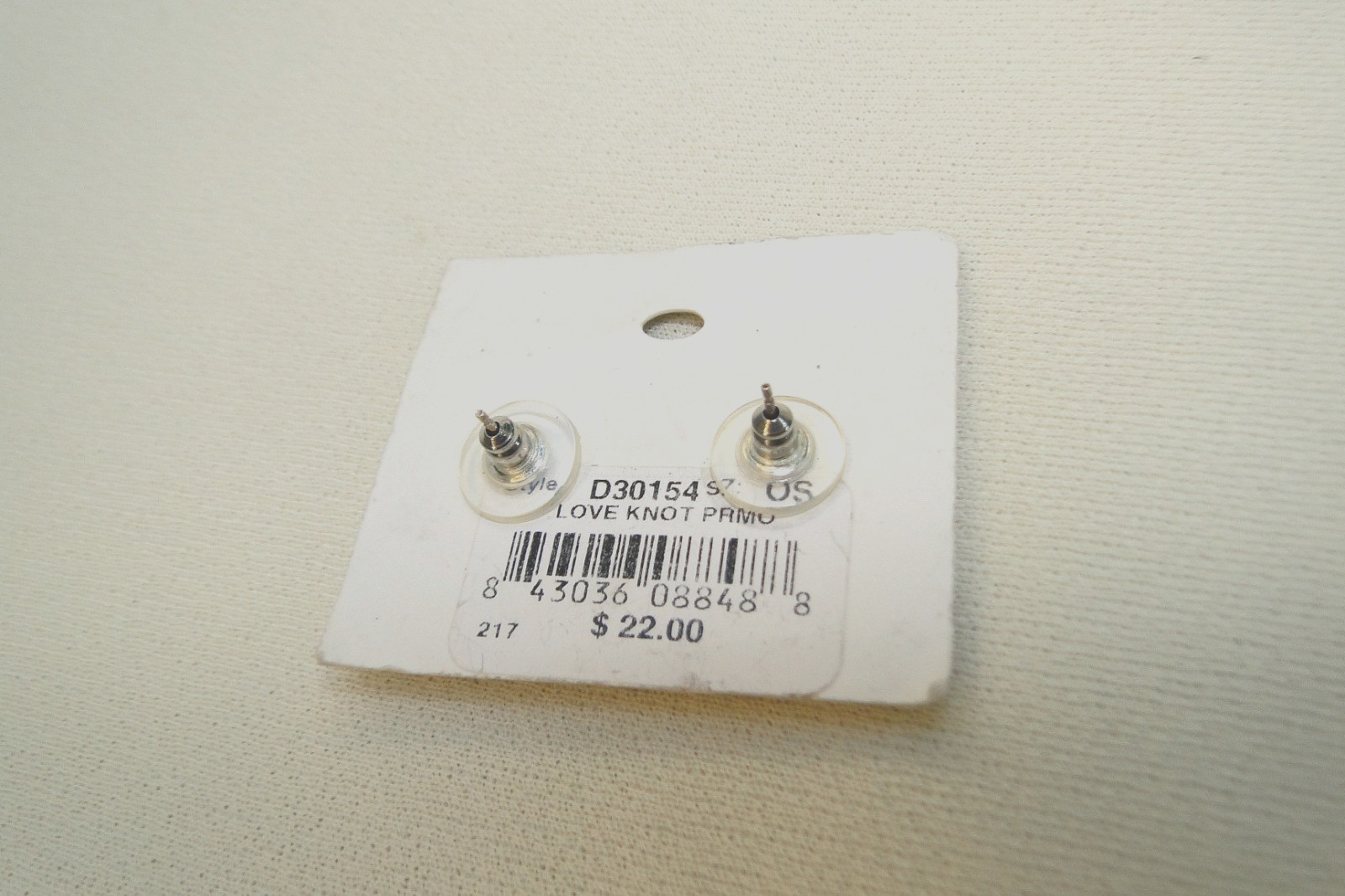 NWT Brighton Love Knot Silver Clear Crystal Mini Post Earrings